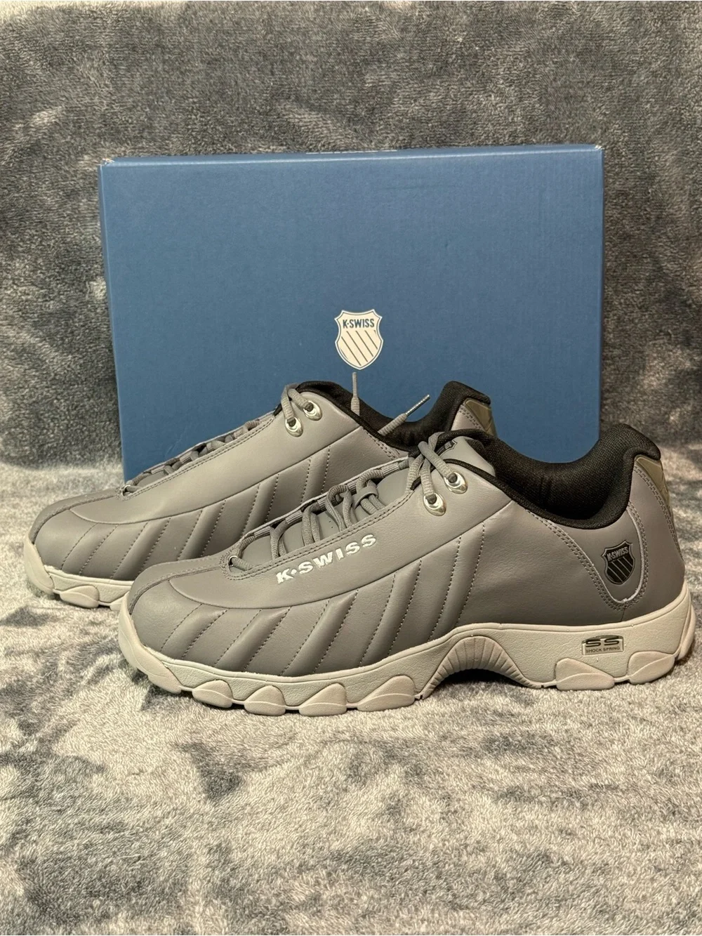 K-Swiss Men's ST329 Sneaker Steel Grey/Hirse/Black Size 14
